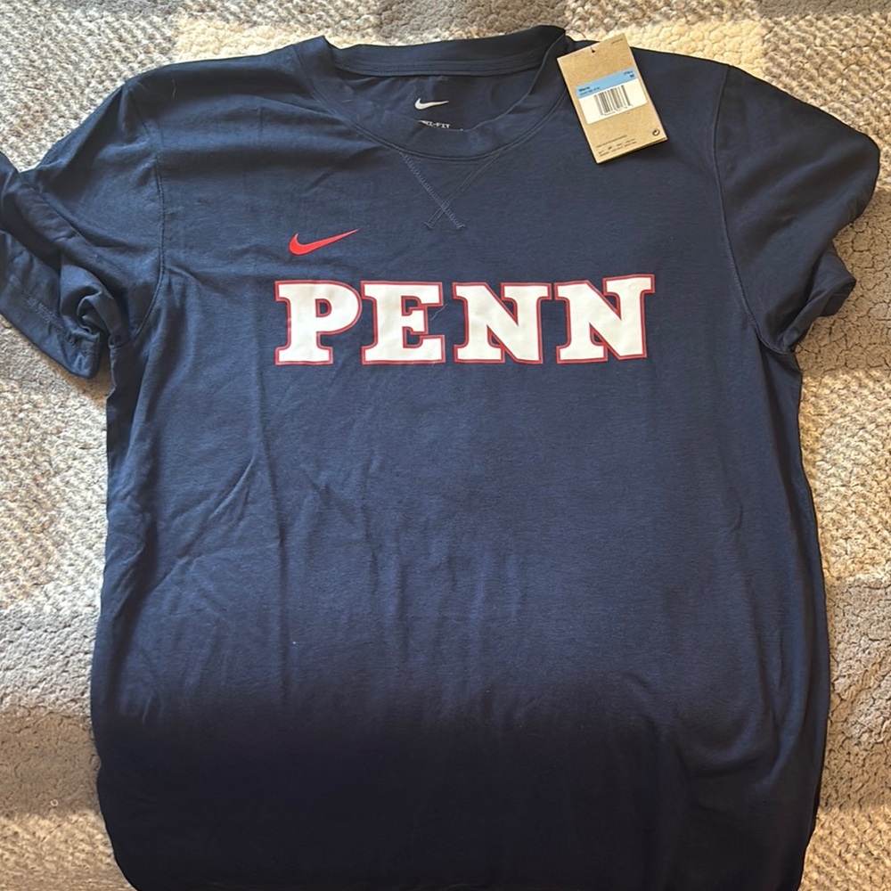 Nike Dark Blue Penn Tee with Red and White Accents